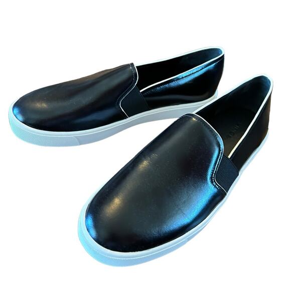 Vince Blair II Black Leather Slip On Sneakers Minimalist NEW EU 40.5 /US 10.5 - Picture 7 of 11